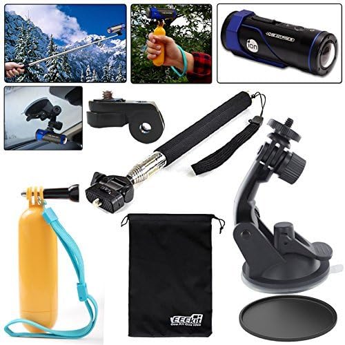 EEEKit Travel Holder Kit for ION Air Pro 3/2 Wifi HD Camera, Extendable Handheld Monopod,Floaty Handle Grip Pole,Car Suction Cup Mount Tripod Holder