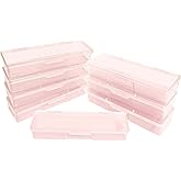 8PCS Manicure Tool Box, Plastic Storage Personal Box Nail Implement Organizer Case Box for Nail Art Pedicure Supply (Pink-A)