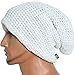 Z&S Mens Slouchy Long Beanie Knit Cap for Summer Winter Oversize (White)