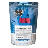 Hard Rhino L-Arginine Powder, 500 Grams (1.1 Lbs), Unflavored, Lab-Tested, Scoop Included