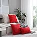 Home Brilliant Red Pillow Covers 18x18 Decorative Corduroy Plush Throw Pillows for Couch Holiday Wedding, Set of 2, Red