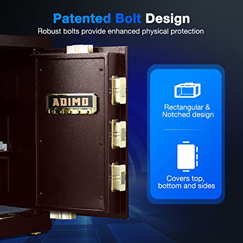 ADIMO Safe, 2.5 Cubic Feet Cabinet Safe Box with LCD Smart Touch Screen and Digital Keypad, Smart Alarm System and Removable Shelf, Home & Office Safe for Documents, Money, Gold and Pistol