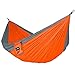 XSPOLVE Double Camping Hammock with Hammock Tree Straps，Portable Parachute Nylon Hammock for Hiking Backpacking(Gray &Orange)