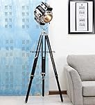 Hollywood Spotlight Searchlight Wooden Tripod Floor Lamp Light Home Decor