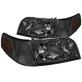Spec-D Tuning 2LCLH-VIC98G-EU Ford Crown Victoria Crystal Smoke Headlights+Tinted Corner Lamps