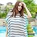 Chalier Womens Striped Chiffon Swimwear Bikini Swim Beachwear Swimsuit Cover up,A-white Stripe,One Size