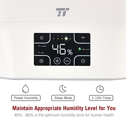 image for TaoTronics Top Fill Humidifiers with Ceramic Filter, 4LUltrasonic Cool