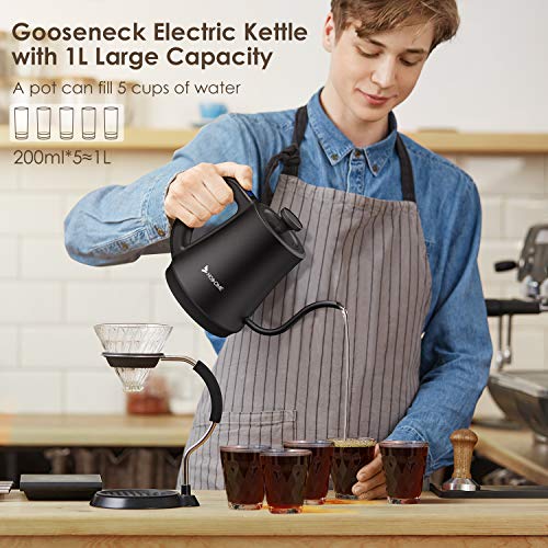 Electric Kettle, Hosome Gooseneck Electric Kettle with 6 Various