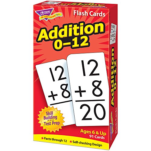 Trend Enterprises Math Flash Cards - Addition 0-12 - Pack of 91 Cards
