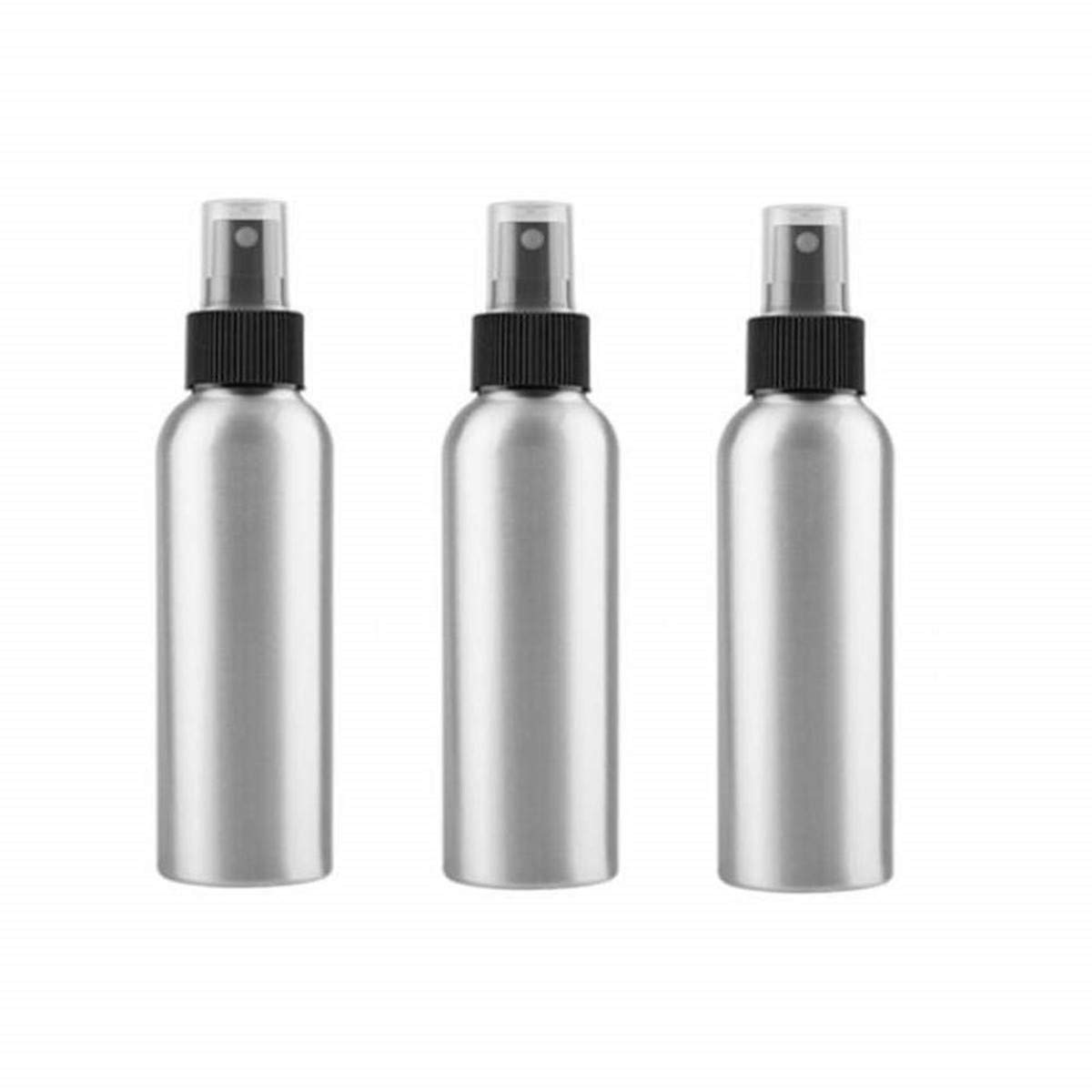 Pack of 3 Aluminium Essential Oil Spray Bottles Refillable Perfume Fine Mist Atomiser Empty Beauty Metal Spray Bottles Cosmetic Container Travel Bottles -120ml(4oz)