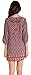 Women Bohemian Neck Tie Floral Print Ethnic Style Shift Dress (Large, pattern 1-orange)