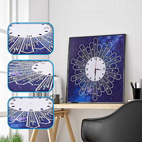 Mosaic Making Diamond Painting DIY Special Shaped Diamond Painting Novelty Flower Wall Clock Crafts Decor - Thumbnail 3