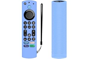 FIIMAN Voice Remote Cover, Silicone Remote Case Compatible with Insignia Firetv Omni Series or TV 4-Series, Lightweight Anti Slip Shockproof Remote Cover Case with Lanyard (Blue Glow)