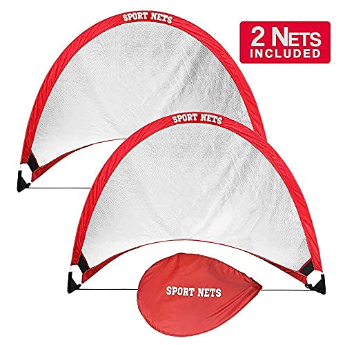 Portable Pop Up Soccer Goals, Set of 2 Soccer Nets with Carry Bag