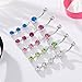 Vcmart 5 pcs Jeweled Belly Button Rings Dangle Surgical Steel 5 Different Colors CZ Navel Rings