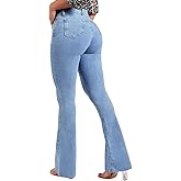 Butt Lifting Jeans for Women Bootcut Stretchy Tummy Control High Waisted Flare Jeans Curvy Skinny Denim Pants
