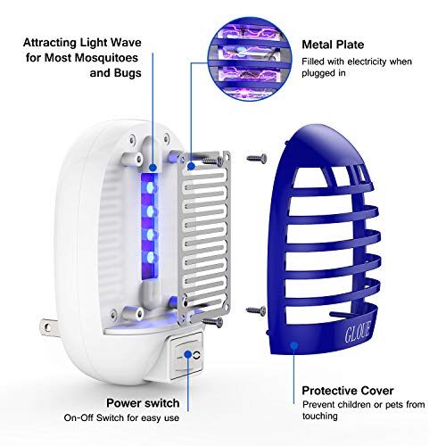 GLOUE Zapper Electric, Bug Zapper Electronic Insect Killer Flies Pests