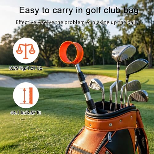 Golf Ball Retriever, Max 7/9/12/15 Ft Lightweight Stainless Steels/Aluminum Alloy Golf Ball Retriever Telescopic for Water and Bushes, Easy to Pick Up Golf Balls, Best Golf Accessories Gifts