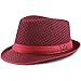 The Hat Depot Light Weight Classic Soft Cool Mesh Crushable Fedora hat (S/M, Burgundy)