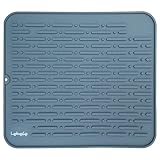 Lebefe Extra Large Silicone Dish Drying Mat Antibacterial Dish Washer Safe Heat Resistant Draining Mat 17.8