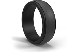 POPCHOSE Mens Silicone Wedding Rings, Silicone Rings Mens Silicone Rubber Wedding Bands for Men Size 7 8 9 10 11 12 13, 1 Pack