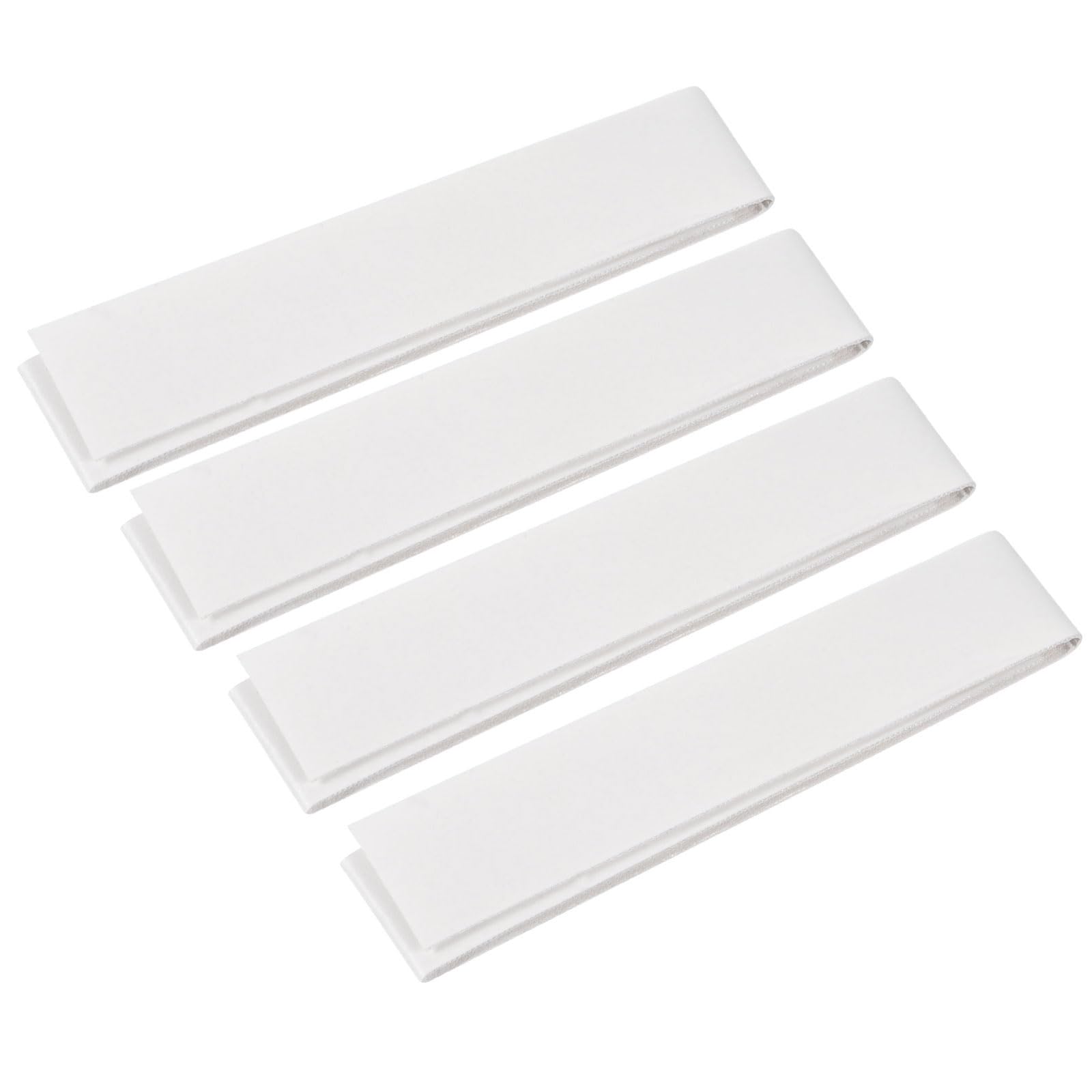 M METERXITY 4 Pack Badminton Racket Protection Tape - Matte Surface PU Material Thickened Racket Frame Stickers, Apply to Badminton/Tennis (9.8"x0.7", White)