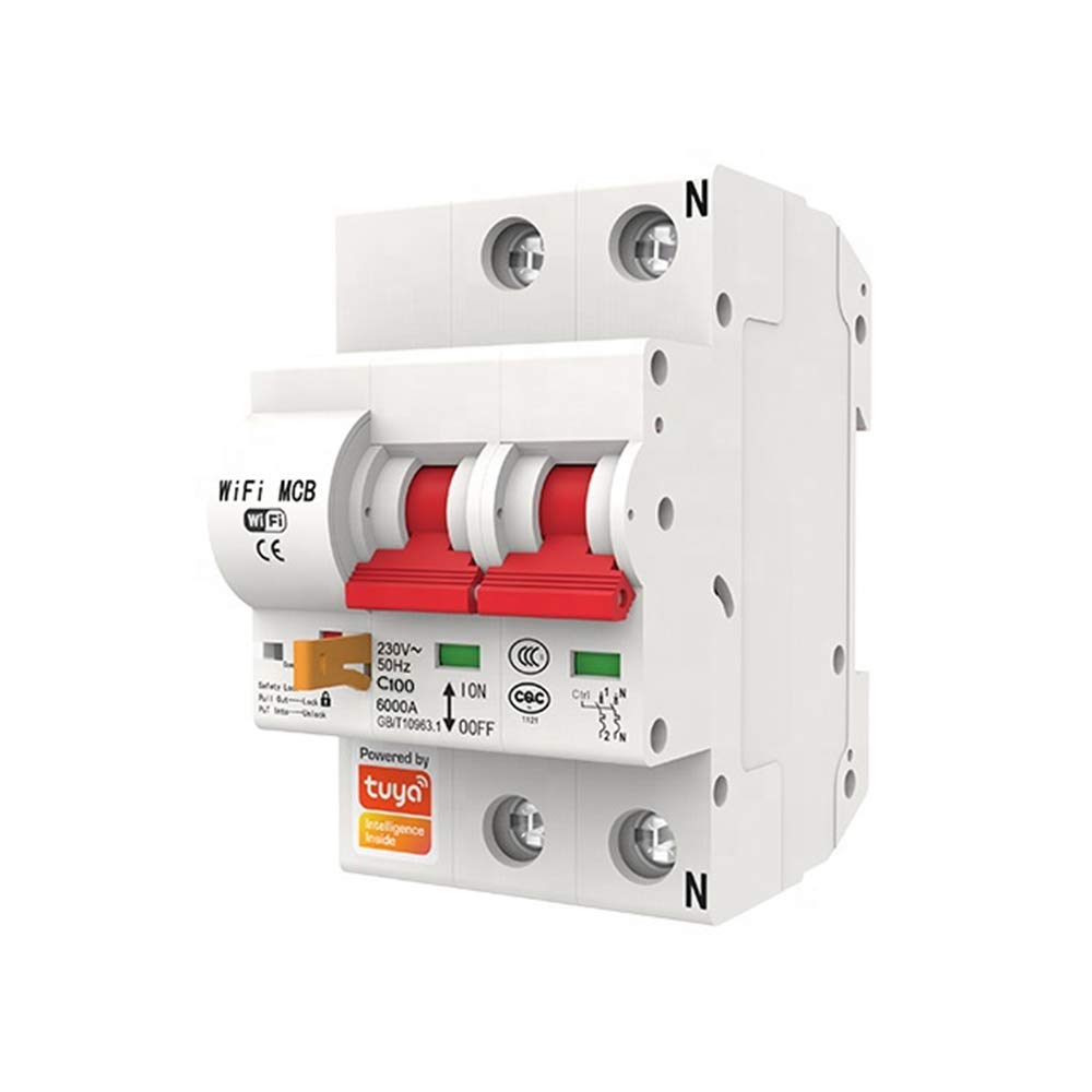 PNI Residual-current smart device SafeHome PT802P WiFi, 3P, 100A, internet control, Tuya Smart mobile application, white