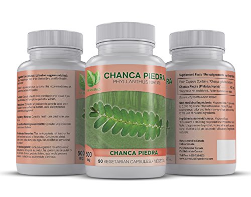 CHANCA PIEDRA - "Kidney Stone Crusher" - Natural Herb Used to Fight Pain from Kidneys and Gallbladder Attacks - 90 Easy To Swallow Soft Capsules