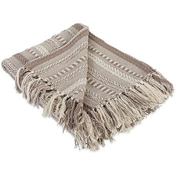 DII Farmhouse Cotton Stripe Blanket Throw with Fringe For Chair, Couch, Picnic, Camping, Beach, & Everyday Use , 50 x 60