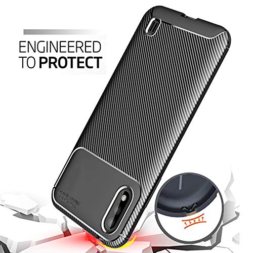 TheGiftKart Rugged Carbon Fibre Samsung Galaxy M01 Armor Back Cover Case | Shockproof & Protective | Stunning Minimalist