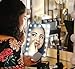FLYMEI Vanity Makeup Mirror with Lights, Lighted Makeup Mirror with 10X Magnification, 4 AA Batteries, Touch Screen and Light Adjustable, 180° Rotation, Black
