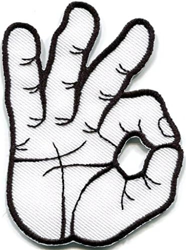 Ok Okay Hand Sign Signal Logo Retro Applique Iron On Patches