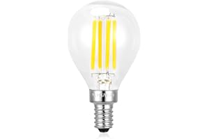 Kakanuo G45 Bulb, 1.5W Dimmable Warm White 3000K Light with E12 Base