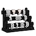 SONGMICS 3-Tier Velvet Bracelet Holder Watch Necklace Jewelry Bangle Display Stand, Gift Choice, Black UJDS008
