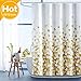 ARICHOMY Shower Curtain for Bathroom Fall Fabric Curtains Set Colorful Flower Golden Gold Color with Standard Size 72 by 72