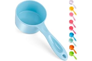 Super Design 1/2 Cup Dog Food Scoop for Container Melamine Measuring Scoop for Dogs Cats Birds and Rabbits Pet Food Feeding Scoop Dishwasher Safe - Baby Blue