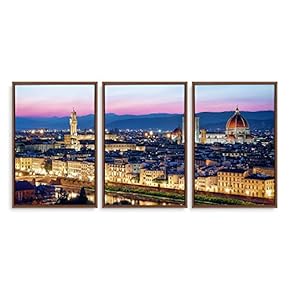 3 Piece Framed Canvas Wall Art for Living Room, Bedroom Italy City Landscape Canvas Prints for Modern Home Decoration Ready to Hang - 16"x24"x3 Panels