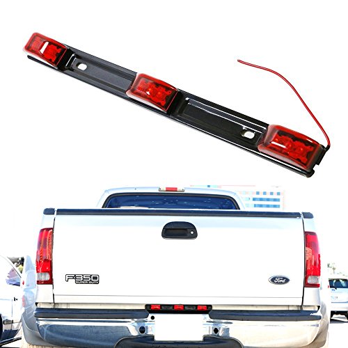 iJDMTOY Red 3-Lamp Truck/Trailer ID LED Light Bar For Ford F-150 F-250 F-350 F-450 Dodge RAM 1500 2500 3500 Chevy Silverado, GMC Sierra, etc (14 Inches)