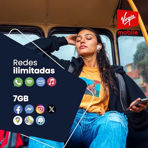 Genérico Chip Virgin Mobile 150 | 15 GB totales + Whatsapp Ilimitado (Tarjeta SIM física) | 7 GB Libres (Comparte Internet) | 1 GB Video | 7 GB Redes sociales y apps | ILIMITADAS: Whatsapp y Música