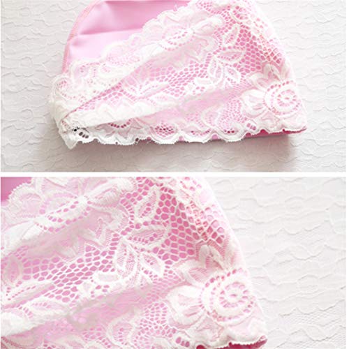 YouCY Lace Flower Swimming Cap Waterproof Swim Hat Bathing Cap Ladies Lace Swim Cap Girl Swim Cap Woman Swimming Cap for Female Swimming Cap,Pink