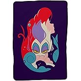 Disney Princess Ariel & Ursula Little Mermaid Bedding Super Soft Micro Raschel Throw Blanket, 62 in x 90 in, (Official) Disney Product by Franco Collectibles