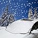 [2019 Newest Upgrade] Magnetic Car Windshield Snow Cover for SUV. 4 Layers, Waterproof, Soft Scratch-Free, Ice Removal Padded Liner with Mirror Flap and Inside Buckle Belt. Most Secure Fitting