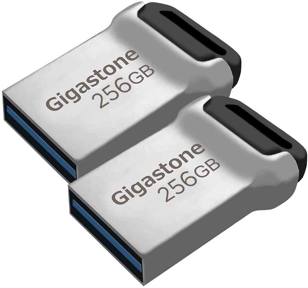 GIGASTONEZ90 256GB 2 Pack USB 3.2 Gen1 Flash Drive, Mini Fit Metal Waterproof Compact Pen Drive