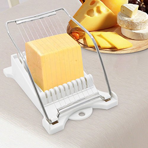 Luncheon Meat Slicer Yummy Sam Cheese Slicer Boiled Egg Slicer Fruit Slicer Soft Food Slicer Sushi Cutter Canned Meat Slicer with 10 Cutting Wire in Stainless Steel - Thumbnail 2