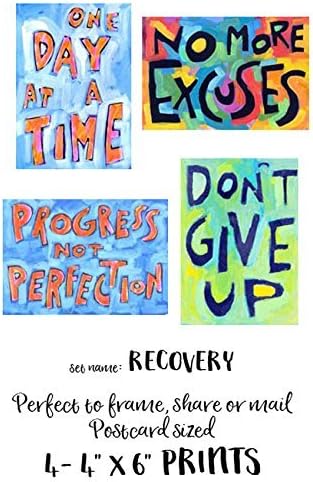 Recovery 12 step sobriety prints - set of 4