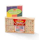 Product Bundle Melissa & Doug Rainbow 6 Color Stamp Pad and Deluxe Alphabet Stamp Set Book