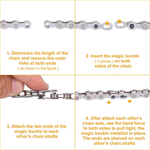 AutoWT Bicycle Chain Repair Tool Kit, Cycling Bike Master Link Pliers Remover & Chain Breaker Splitter Cutter & Chain Wear Indicator Checker & Reusable Missing Connector for 6/7/8/9/10 Speed Chain