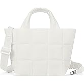 Mini Tote Bag for Women Small Puffy Tote Bag Quilted Crossbody Bags Nylon Shoulder Handbag for Travel Shopping