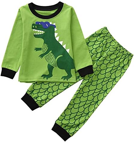 Baby Clothes Dinosaur, 2Pcs Toddler Kids Baby Boys Dinosaurs Pajamas Cartoon Print Tops Pants (2-7T)