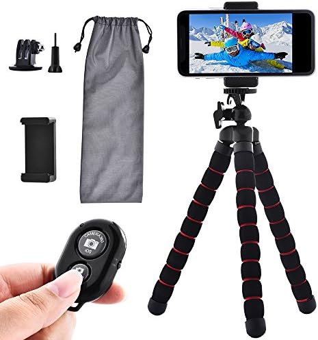 LEDISTAR Octopus Tripod,Flexible Camera Tripod and Phone Tripod for Iphone Samsung Gopro Camera Xiaomi Yi Action Camera Mobile Phone ( Red)